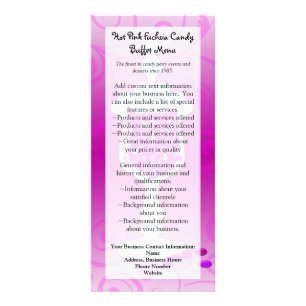 Hot-roze Fuchsia Snoep Buffet Reclamekaart