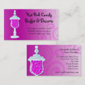 Hot-roze Fuchsia Snoep Buffet Visitekaartje (Voorkant / Achterkant)