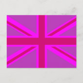 Hot-roze Fuchsia Union Jack Decor Briefkaart (Voorkant)