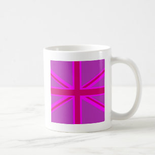 Hot-roze Fuchsia Union Jack Decor Koffiemok