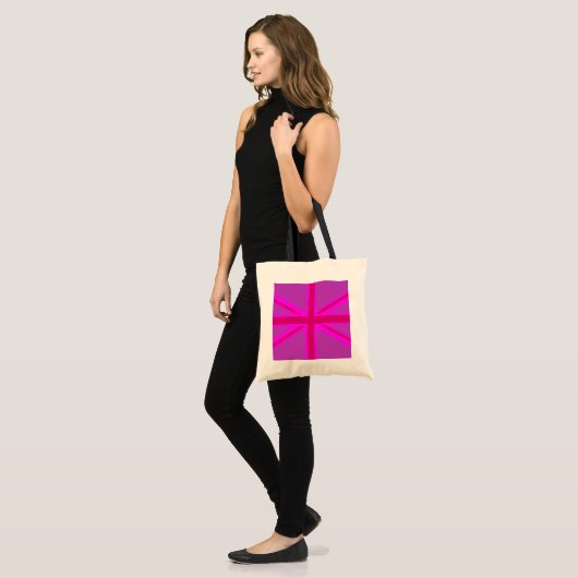 Hot-roze Fuchsia Union Jack Decor Tote Bag (Voorkant (model))