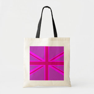 Hot-roze Fuchsia Union Jack Decor Tote Bag