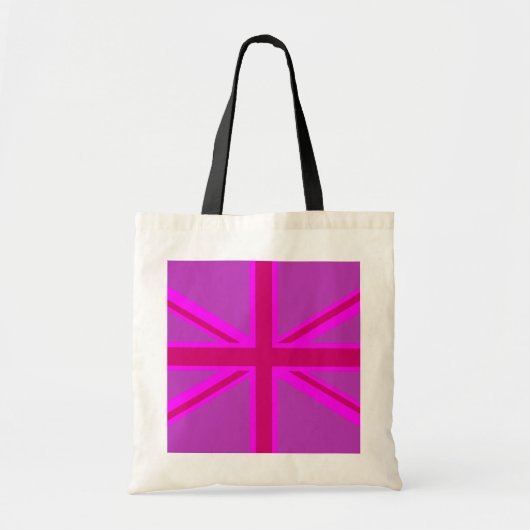 Hot-roze Fuchsia Union Jack Decor Tote Bag (Voorkant)