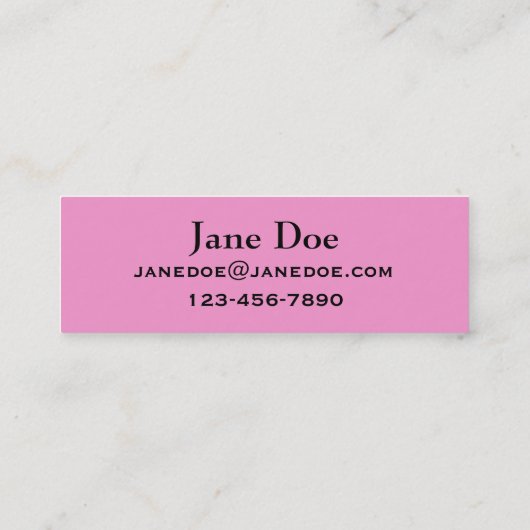 Hot-roze Fuchsia-Visitekaartjes voor aanpassing Mini Visitekaartje (Achterkant)