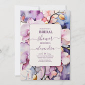 Hot roze fuchsia Waterverf orchideeën bruids Kaart (Voorkant)