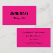 Hot Roze Fuchsia Zwart Kleurrijk Helder Trendy Visitekaartje (Voorkant / Achterkant)