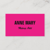 Hot Roze Fuchsia Zwart Kleurrijk Helder Trendy Visitekaartje (Voorkant)