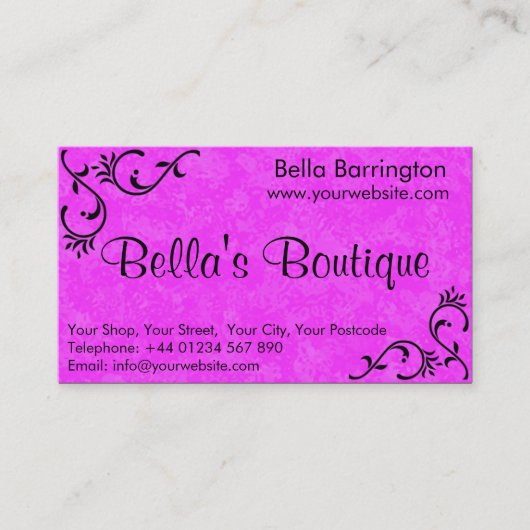  Hot-Roze Fuschia-visitekaartje Visitekaartje (Voorkant)