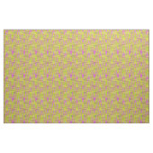 Hot-Roze Fuschia Yellow Wave Print Pattern Fabric Stof (Fat Quarter)