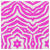Hot-Roze Fuschia Zebra Flower Print Pattern Fabric Stof (Close Up)