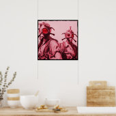 Hot-roze gasmaskers poster (Keuken)