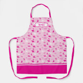 Hot-roze gebatterde langwerppatronen schort (Voorkant)