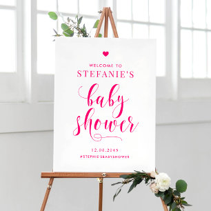 Hot-Roze gebold Baby shower voor kalligrafie Welko Poster