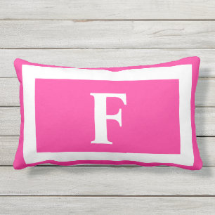 Hot-Roze gebold Monogram Initiaal in openlucht Buitenkussen
