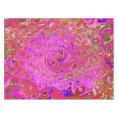 Hot-roze gemarmerde kleuren Abstract Retro Swirl Tafelkleed (Voorkant (Horizontaal))