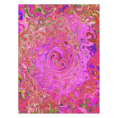Hot-roze gemarmerde kleuren Abstract Retro Swirl Tafelkleed (Voorkant)