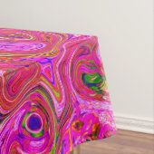 Hot-roze gemarmerde kleuren Abstract Retro Swirl Tafelkleed (Voorbeeld)