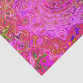 Hot-roze gemarmerde kleuren Abstract Retro Swirl Tissuepapier (Detail)