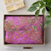 Hot-roze gemarmerde kleuren Abstract Retro Swirl Tissuepapier (Geschenk)