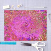 Hot-roze gemarmerde kleuren Abstract Retro Swirl Tissuepapier (Craft)