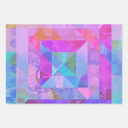 Hot roze gemengde media set van inpakpapier (Voorkant 3)