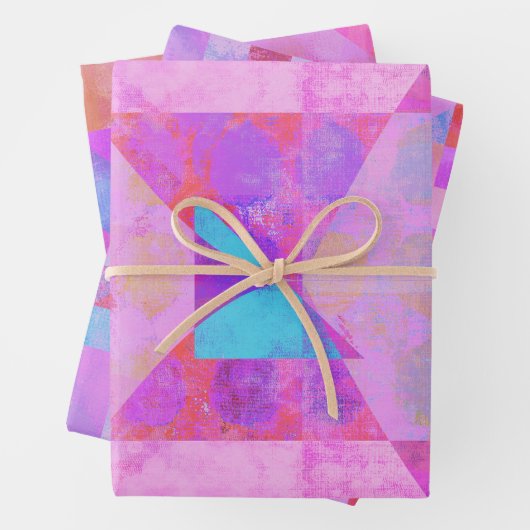 Hot roze gemengde media set van inpakpapier (In situ)