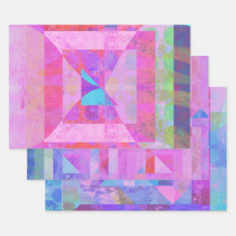 Hot roze gemengde media set van inpakpapier vel