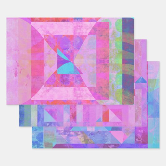 Hot roze gemengde media set van inpakpapier vel (Set)