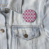 Hot-Roze Geometric Geïnspireerd Patroon Ronde Button 5,7 Cm (In situ)