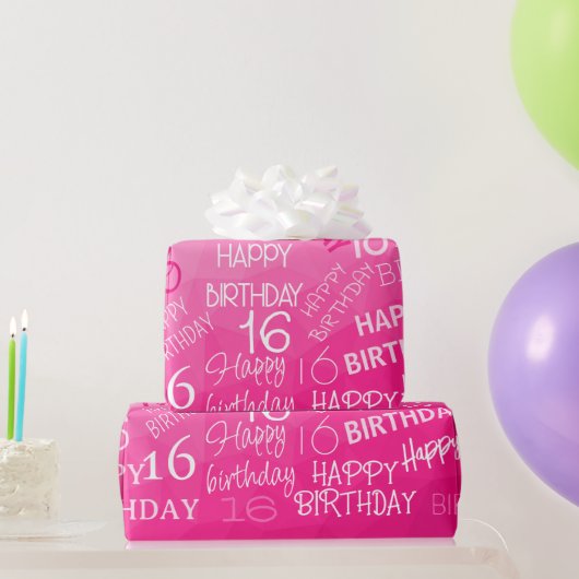 Hot-roze Geometric Mesh Pattern verjaardag op elke Cadeaupapier (Feestgeschenken)