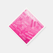 Hot-roze Geometric Mesh Pattern verjaardag op elke Servet (Hoek)