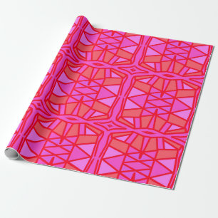 Hot-roze geometrisch Alle keren Cadeaupapier