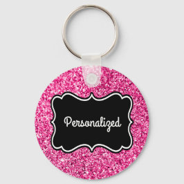 Hot-roze gepersonaliseerd Lijst Sleutelhanger