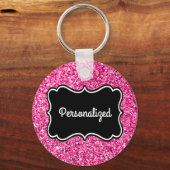 Hot-roze gepersonaliseerd Lijst Sleutelhanger (Voorkant)