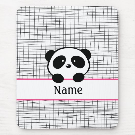 Hot Roze Gepersonaliseerde Panda Beer Muismat (Voorkant)
