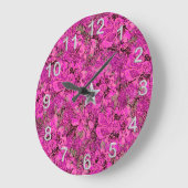 Hot-roze, gestyliseerde Floral met zilveraccenten Grote Klok (Hoek)