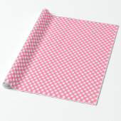Hot-Roze Gingham-afdrukpapier met glanzende wand Cadeaupapier (Uitgerold)