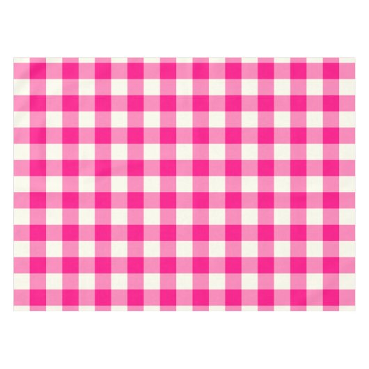 Hot-roze Gingham / Buffalo Check Tablecloth Tafelkleed (Voorkant (Horizontaal))