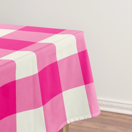 Hot-roze Gingham / Buffalo Check Tablecloth Tafelkleed (Voorbeeld)