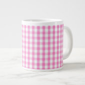 Hot-roze Gingham-patroon Grote Koffiekop (Voorkant rechts)