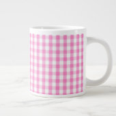 Hot-roze Gingham-patroon Grote Koffiekop (Rechts)