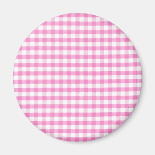 Hot-roze Gingham-patroon Magneet (Voorkant)