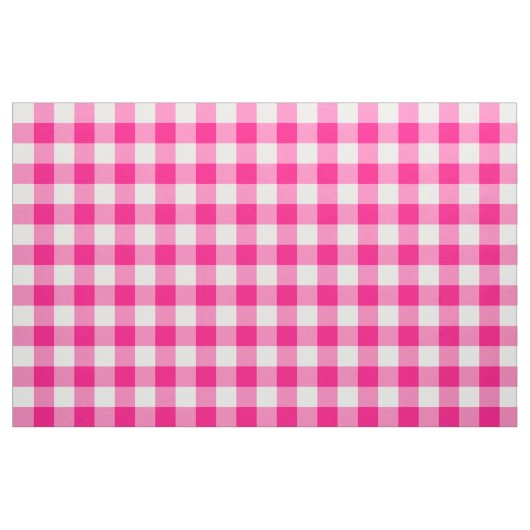 Hot-Roze Gingham Pattern Fabric Stof (Yard (91,4 cm))