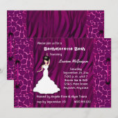 Hot-roze Giraffe en uitnodiging van Zebra (Voorkant / Achterkant)