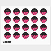 Hot-roze Giraffe Patroon Dank u Ronde Sticker (Vel)