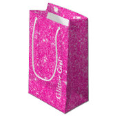 Hot Roze Girly Glitter Girl Show Uw Sparkle Klein Cadeauzakje (Voorkant Gekanteld)
