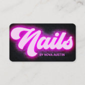 Hot Roze Glam Beauty Salon Nail Tech QR-code Visitekaartje (Voorkant)