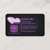 Hot Roze Glam Beauty Salon Nail Tech QR-code Visitekaartje (Achterkant)