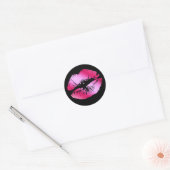 Hot-roze glazen blips elegant ronde sticker (Envelop)