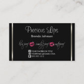 Hot-roze glazen lips en zilver visitekaartje (Achterkant)